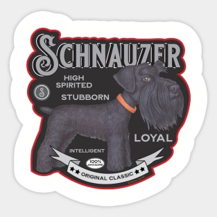 Funny Cute Vintage Black Schnauzer Dog Sticker